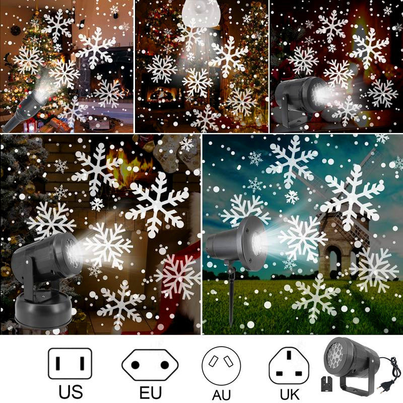 Christmas Party Lights Snowflake Projector Light LedChristmas Snowflake Projector Light Stage Light Rotating Xmas Pattern Outdoor Holiday Lighting Garden Christmas Decor