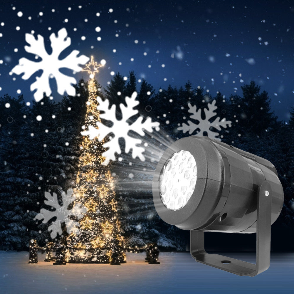 Christmas Party Lights Snowflake Projector Light Led Christmas Snowflake Projector LightStage Light Rotating Xmas Pattern Outdoor Holiday Lighting Garden Christmas Decor