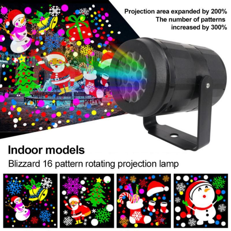 Christmas Party Lights Snowflake Projector Light Led Christmas Snowflake Projector LightStage Light Rotating Xmas Pattern Outdoor Holiday Lighting Garden Christmas Decor