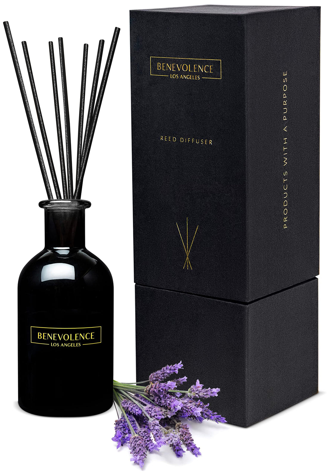 Benevolence LA Reed Diffuser Set Lavender &amp; Eucalyptus Fragrance Diffuser Aromatherapy Diffuser Scented Oil Reed Diffuser Sticks Scented Sticks Diffuser Stress Relief