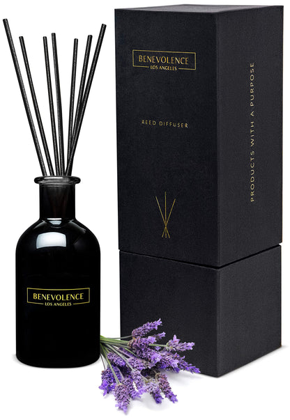 Benevolence LA Reed Diffuser Set Lavender &amp; Eucalyptus Fragrance Diffuser Aromatherapy Diffuser Scented Oil Reed Diffuser Sticks Scented Sticks Diffuser Stress Relief