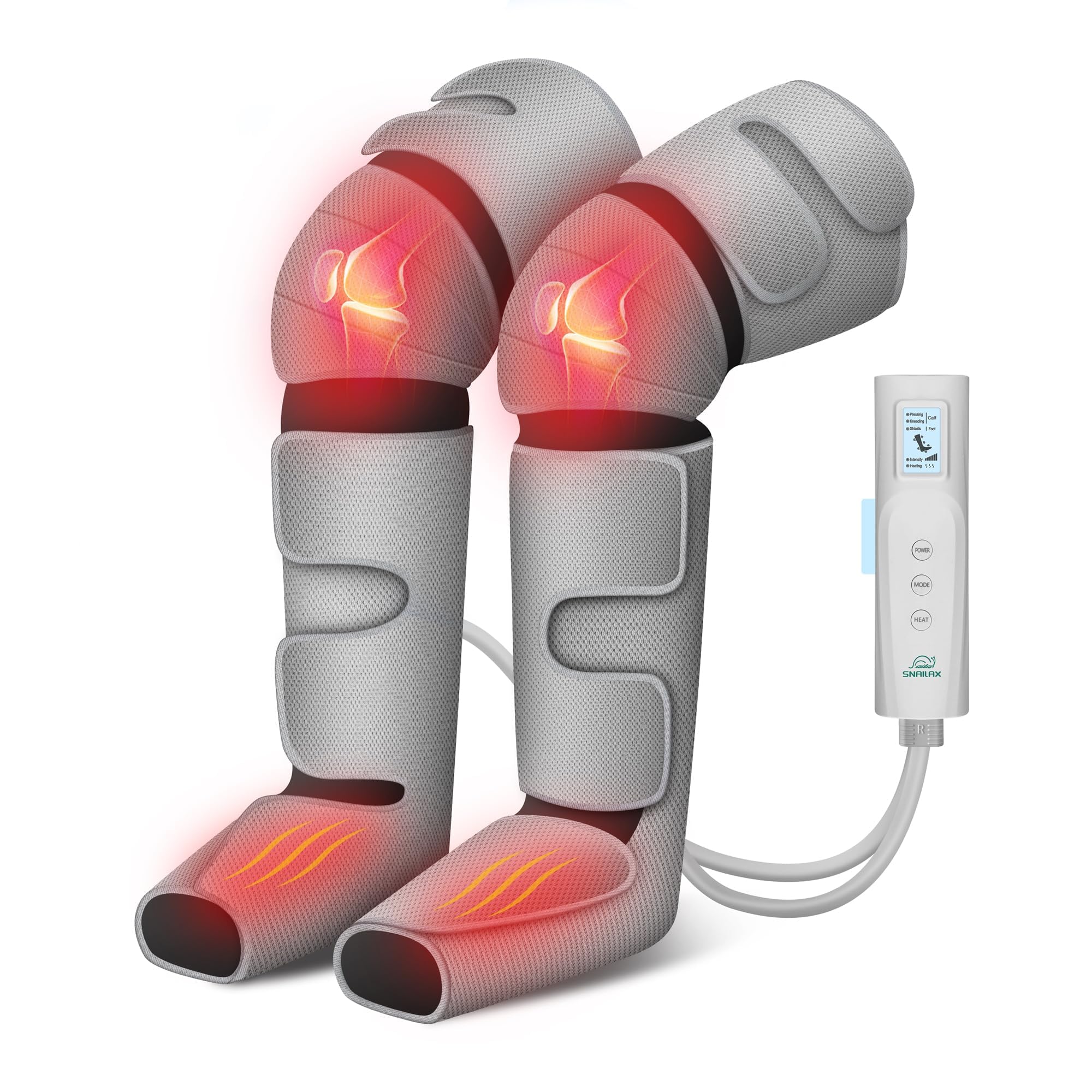 Snailax Leg Massager for Circulation and Pain FSA or HSA Eligible Leg Massager Machine with Heat and Air Compression 3 Modes &amp; 3 Intensity Leg Calf Foot Wraps Massage BootsGifts