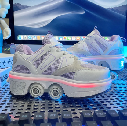 LED Atmosphere Four-Wheel Skating Shoes