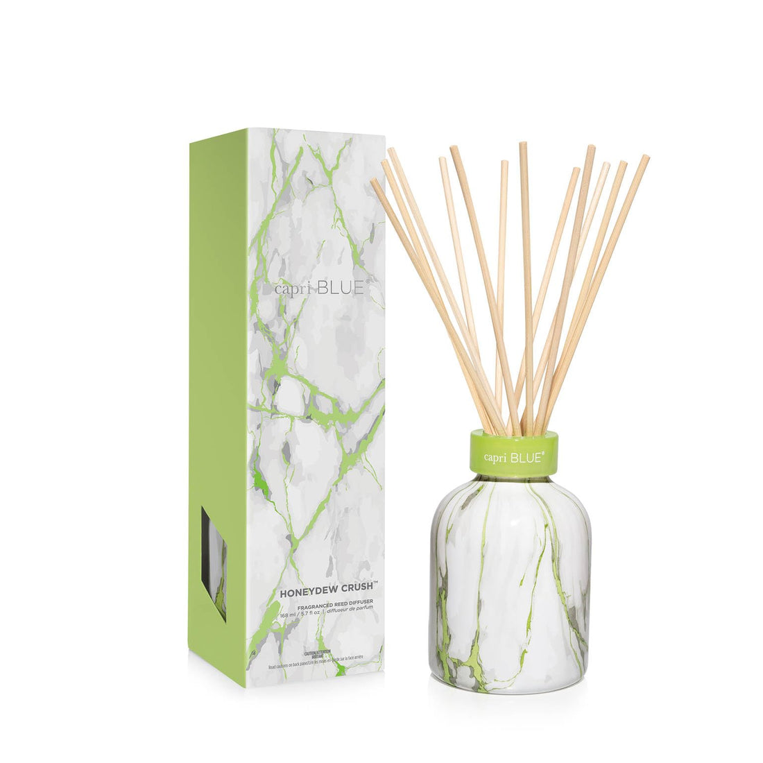 Capri Blue Reed Diffuser Set - Includes Modern Marble Oil Diffuser Diffuser Sticks &amp; Aroma Diffuser Oil - Air Freshener - Diffusers for Home Decor - Honeydew Crush Diffuser Scents (5.7 fl oz)