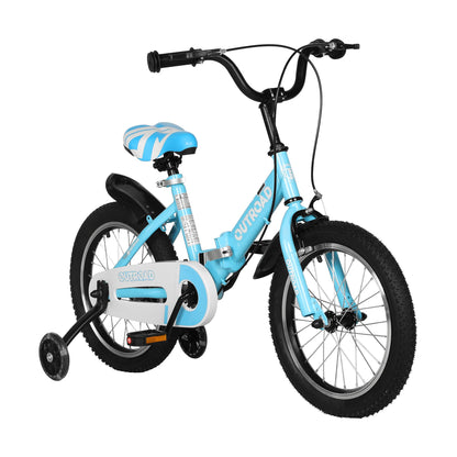 Max4out Folding Kids Bike for 3-7 Years Old Boys and Girls 14/16 Inch Foldable Kids Toddler Bicycles with Flash Lighting Training Wheels and Dual Handbrakes (14 Pink)