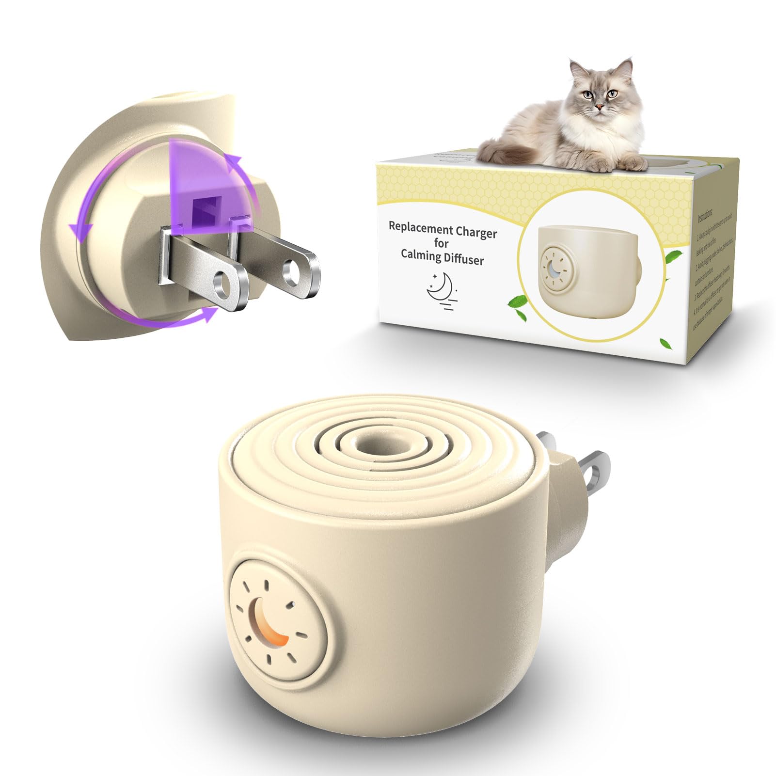 Cat Calming Diffuser Plug-in Pheremones Calming Diffuser for Cats and Dog Multicat Diffuser Starter Kit Compatible with Cat Calming Spray ONLY Diffuser Head