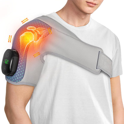 YUANBO Heated Shoulder Wrap Massager Cordless Electric Shoulder Heating Pad for Neck with Massage 3 Heat &amp; Vibration