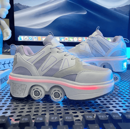 LED Atmosphere Four-Wheel Skating Shoes