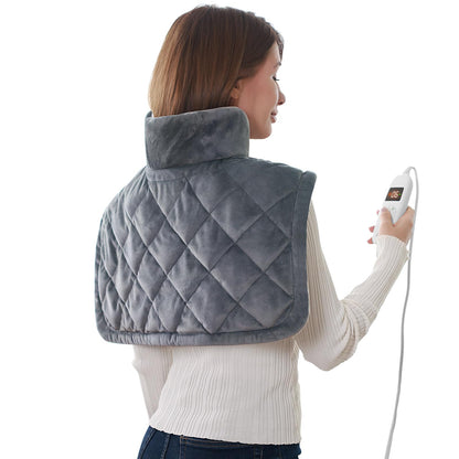 BOB AND BRAD Weighted Heating Pad with Far Infrared Therapy for Neck and Shoulders Deeper Muscle Relief Electric Heated Neck Shoulder Wrap FSA HSA Eligible 20"x22" Gifts for Women Men Mom Dad